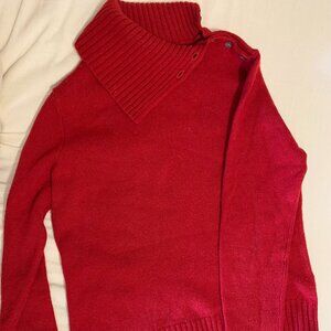 Red wool and cashmere sweater